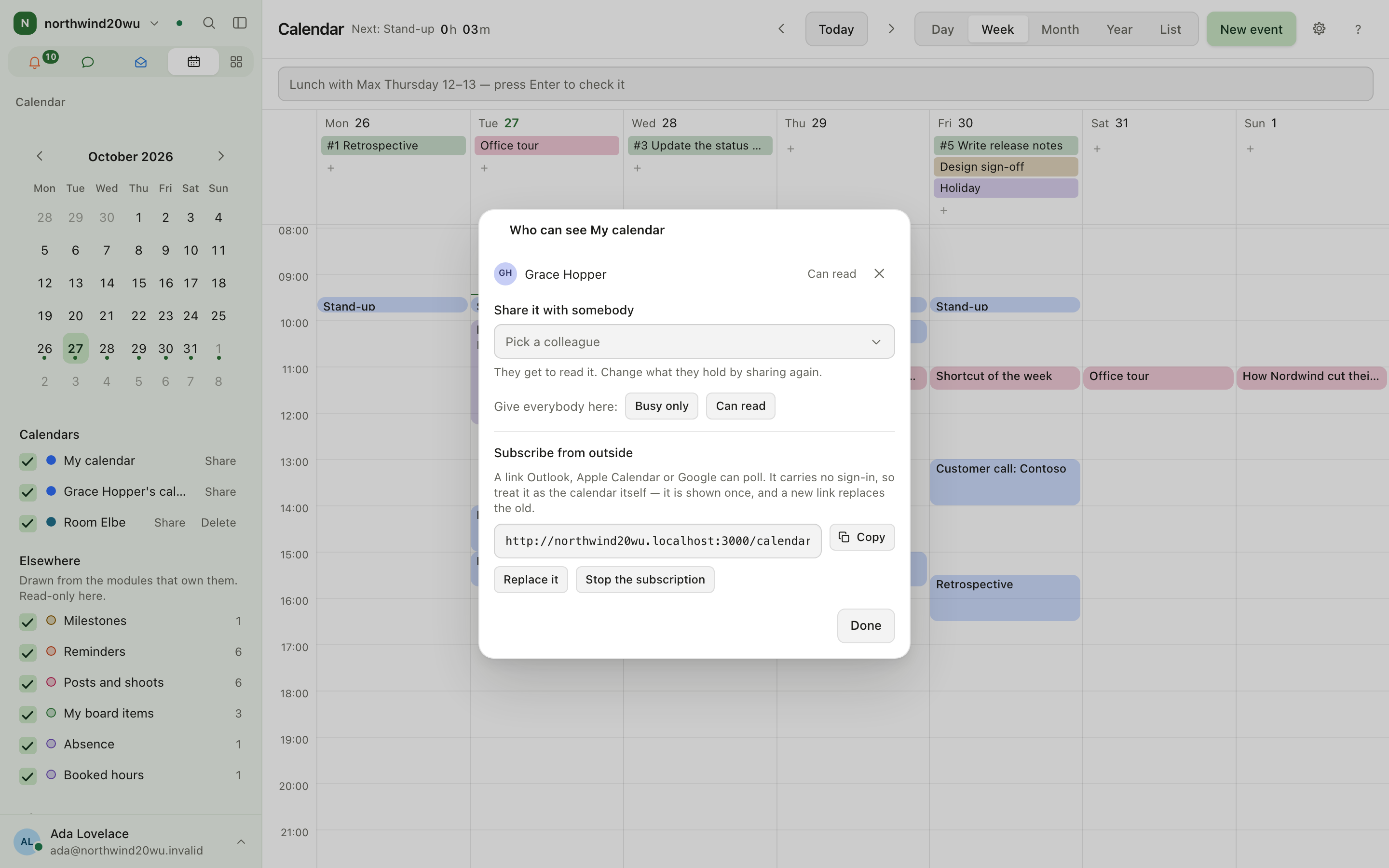 Share dialog