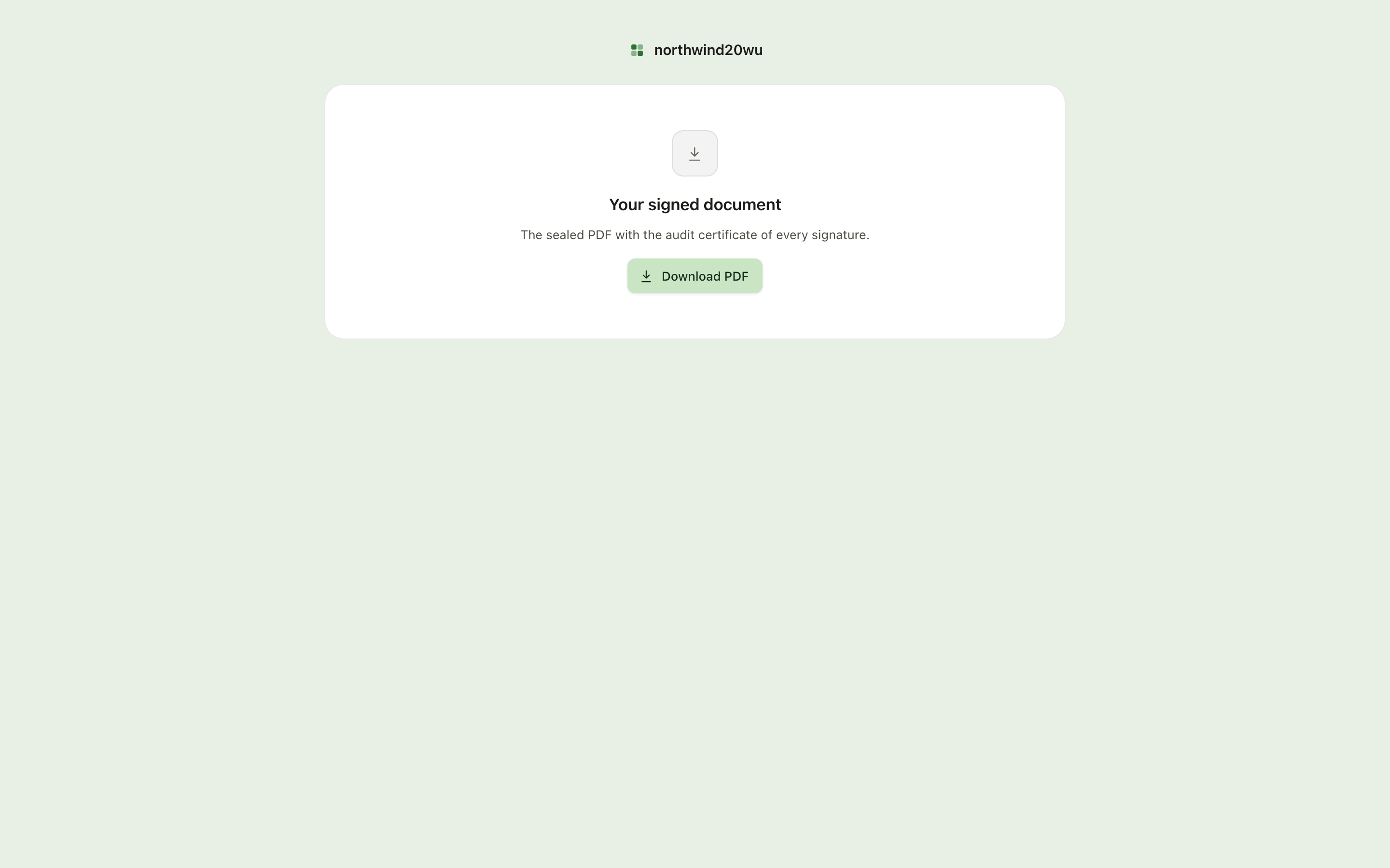 Your signed document, ready to download